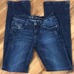 L.A. idol bootcut jean w/embellished back pockets.